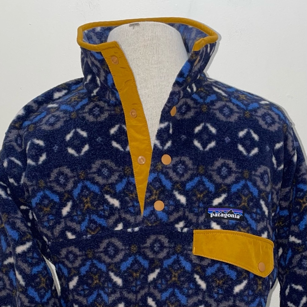 Patagonia Synchilla fleece Snap T Pullover blue Tundra Cluster half zip size XS - Picture 6 of 16